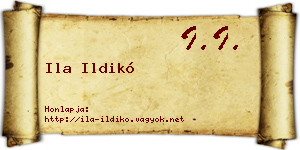 Ila Ildikó névjegykártya